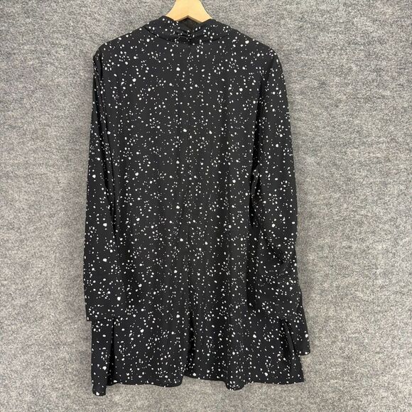 Terra & Sky Blouse Women 1X Plus Black Geometric V-Neck Long Sleeve Casual - Picture 2 of 7